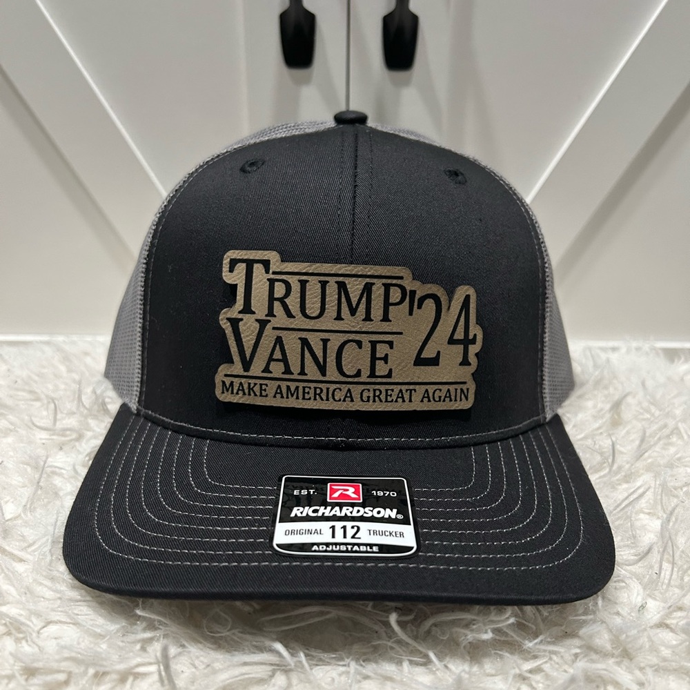 TRUMP VANCE 2024 Laser engraved Richardson 112 trucker hat.